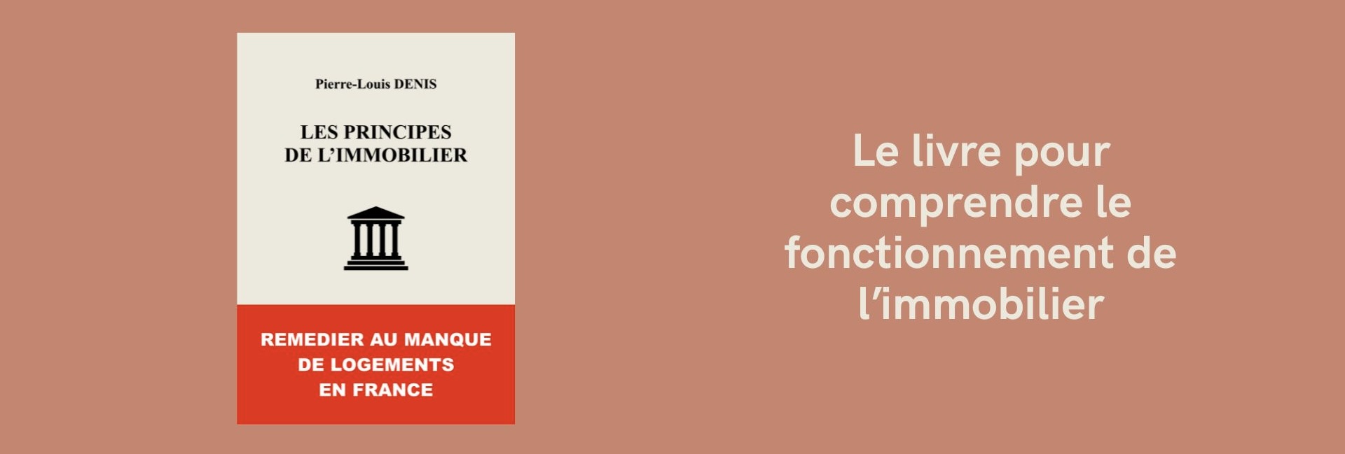 Couverture du livre Les Principes de l’immobilier sur fond terracotta